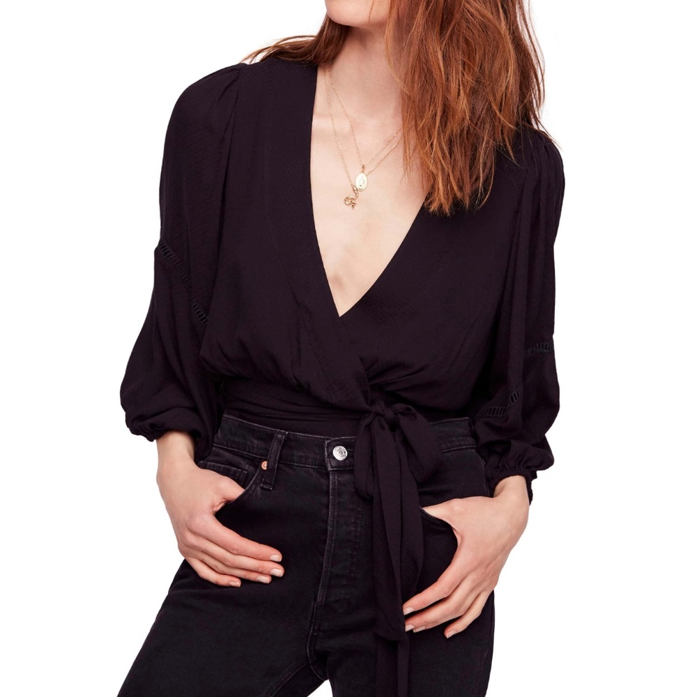 NWT Free People Dream Girl Cropped Wrap Top Small